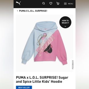 🆕 PUMA x L.O.L. Surprise! Sugar & Spice hoodie, sz 6